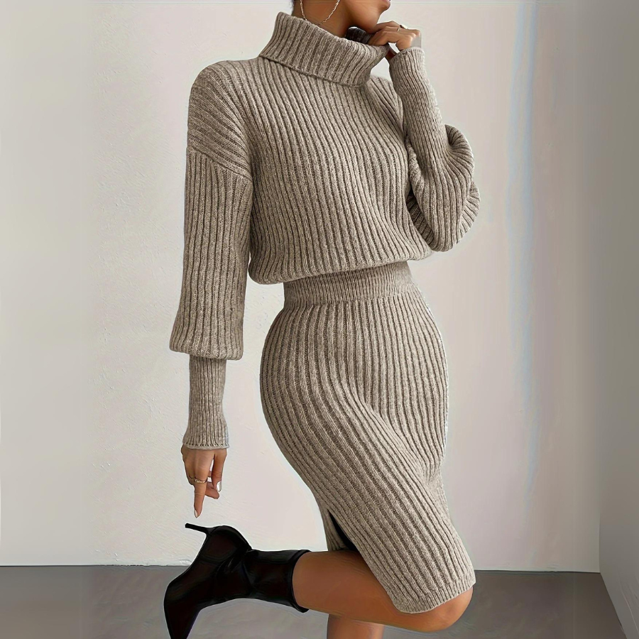 Elysian Embrace Turtleneck Dress
