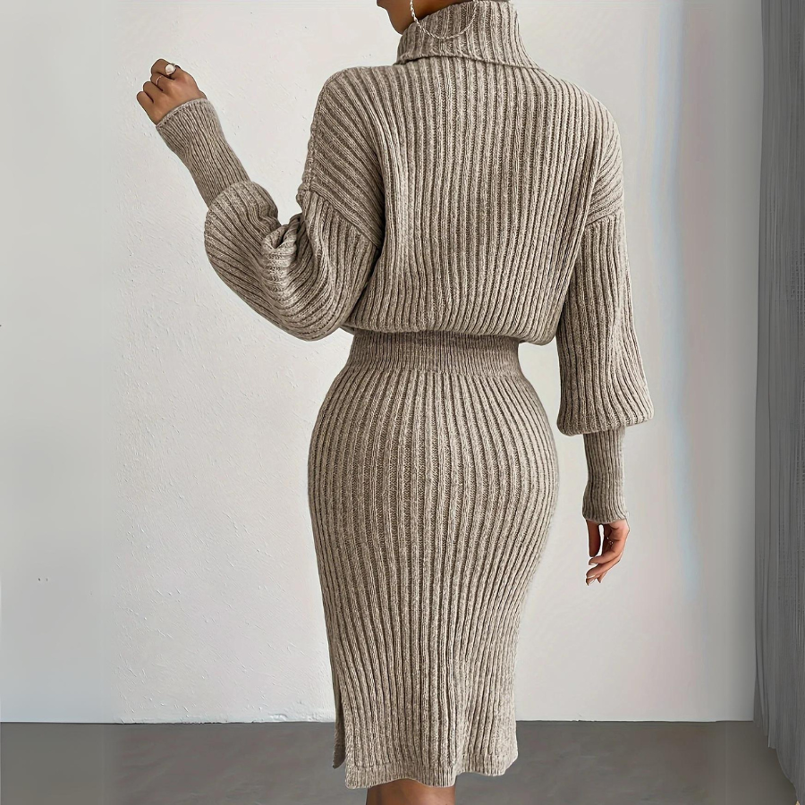 Elysian Embrace Turtleneck Dress