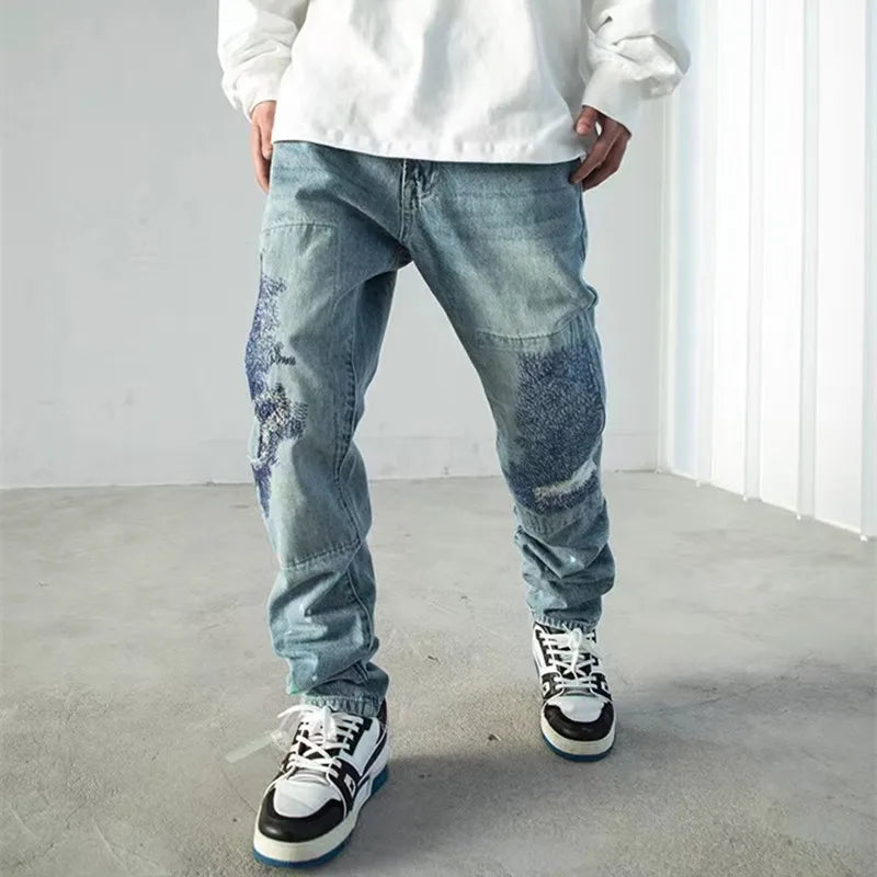 Rogue Patch Embroidery Denim Jeans