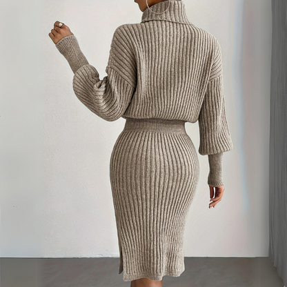 Elysian Embrace Turtleneck Dress