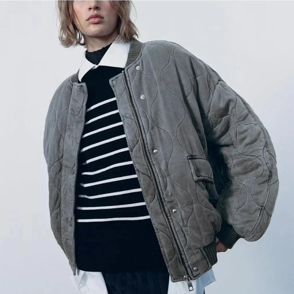 Streetwise Quilted Bomber Jacket