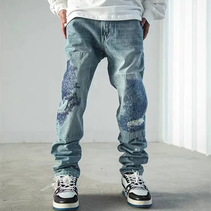 Rogue Patch Embroidery Denim Jeans