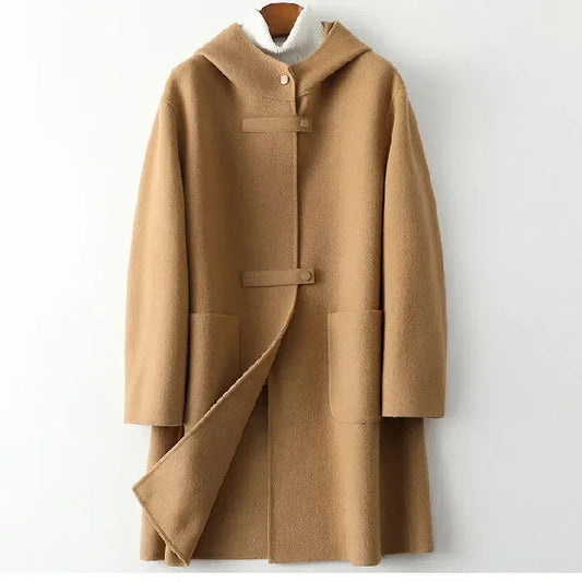 Celina Hooded Woolen Overcoat