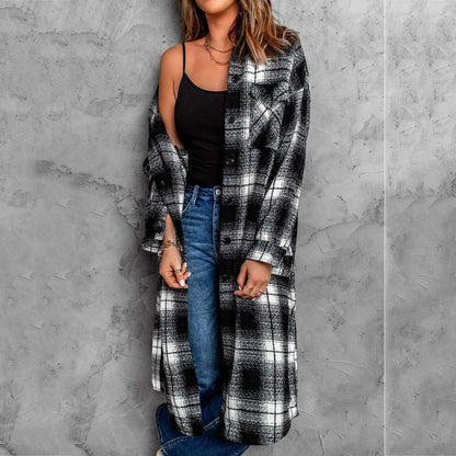Edith Plaid Longline Coat