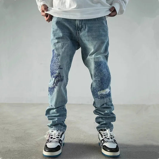 Rogue Patch Embroidery Denim Jeans