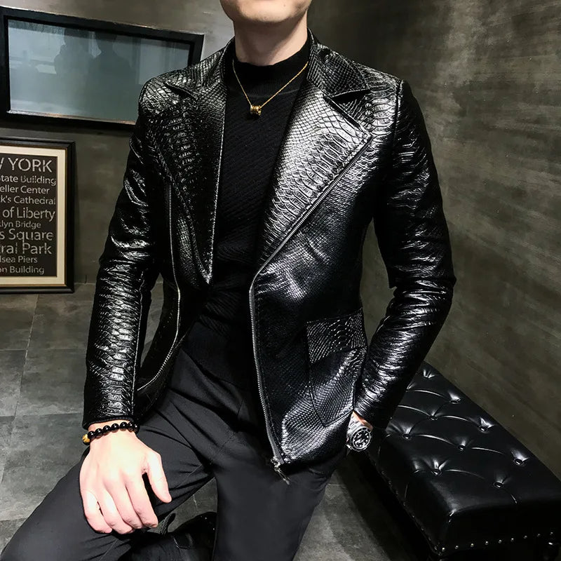 Stadskárpa Leather Jacket - The World's First Faux Python Skin-Embossed Blazer