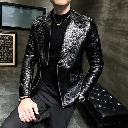 Stadskárpa Leather Jacket - The World's First Faux Python Skin-Embossed Blazer