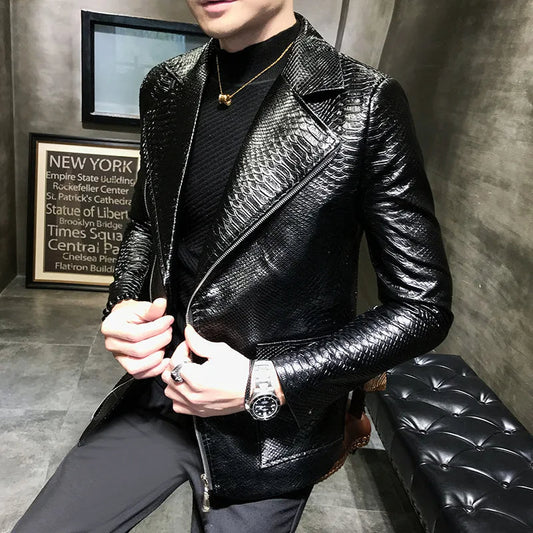 Stadskárpa Leather Jacket - The World's First Faux Python Skin-Embossed Blazer