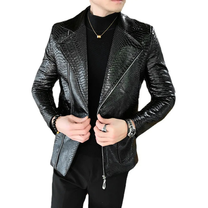 Stadskárpa Leather Jacket - The World's First Faux Python Skin-Embossed Blazer