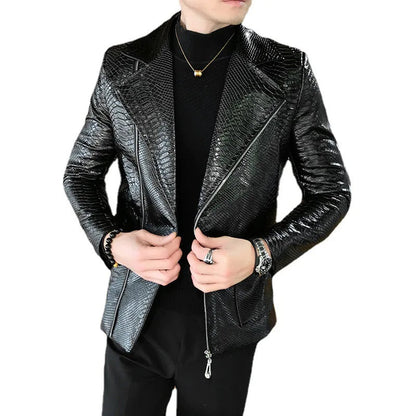 Stadskárpa Leather Jacket - The World's First Faux Python Skin-Embossed Blazer
