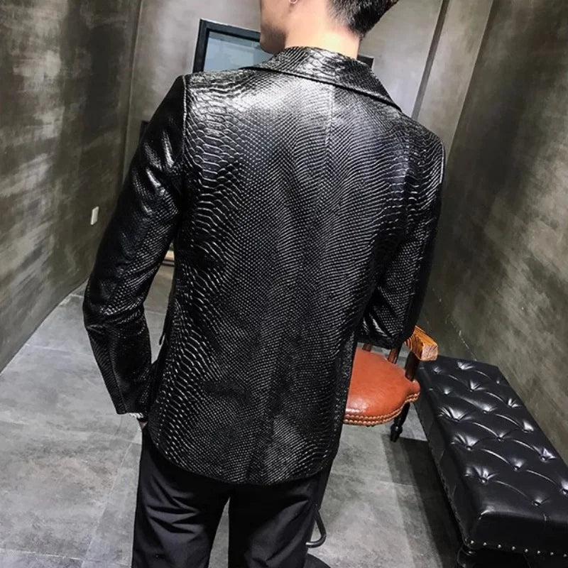 Stadskárpa Leather Jacket - The World's First Faux Python Skin-Embossed Blazer